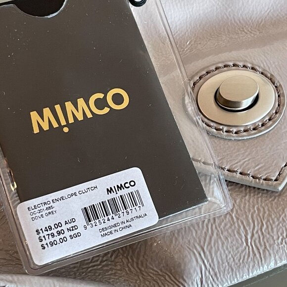 MIMCO Dove Grey Electro Envelope Clutch Wristlet - Picture 8 of 9